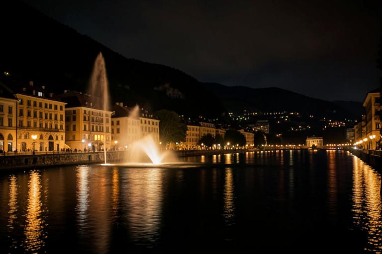 GENEVA skyline at night